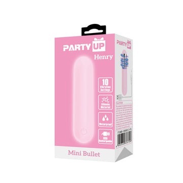 Party Up HENRY Mini Bullet - Pink - Pink 8 cm USB Rechargeable Bullet