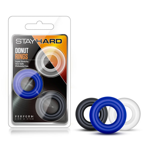 Stay Hard - Donut Rings - Coloured Cock Rings - Set of 3 - Image 1