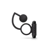 Anal Adventures Platinum Anal Ball & Vibrating C-Ring - Black Vibrating Cock Ring with Anal Ball - Image 2