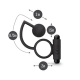 Anal Adventures Platinum Anal Ball & Vibrating C-Ring - Black Vibrating Cock Ring with Anal Ball - Image 4