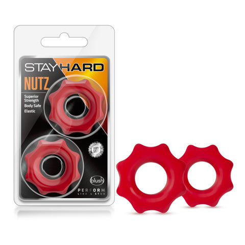 Stay Hard Nutz - Red Cock Rings - Set of 2 - Image 1