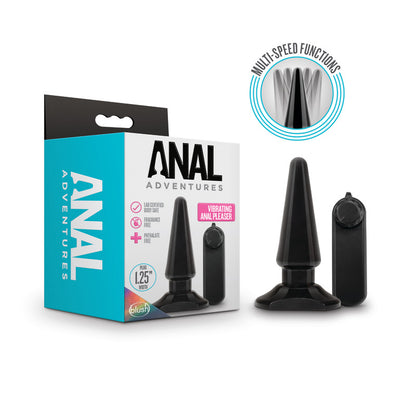 Anal Adventures Basic Vibrating Anal Pleaser - Black 10.1 cm