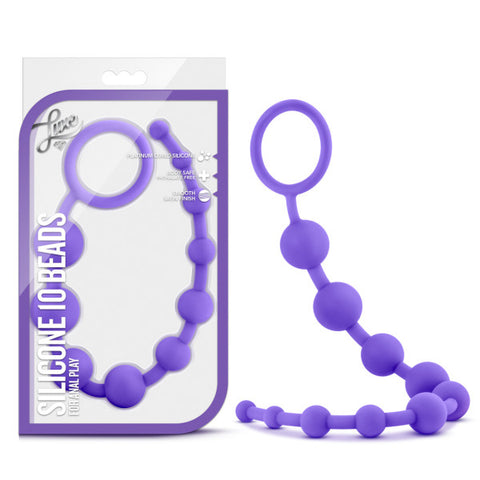 Luxe - Silicone 10 Beads - Purple 31.75 cm (12.5'') Anal Beads - Image 1