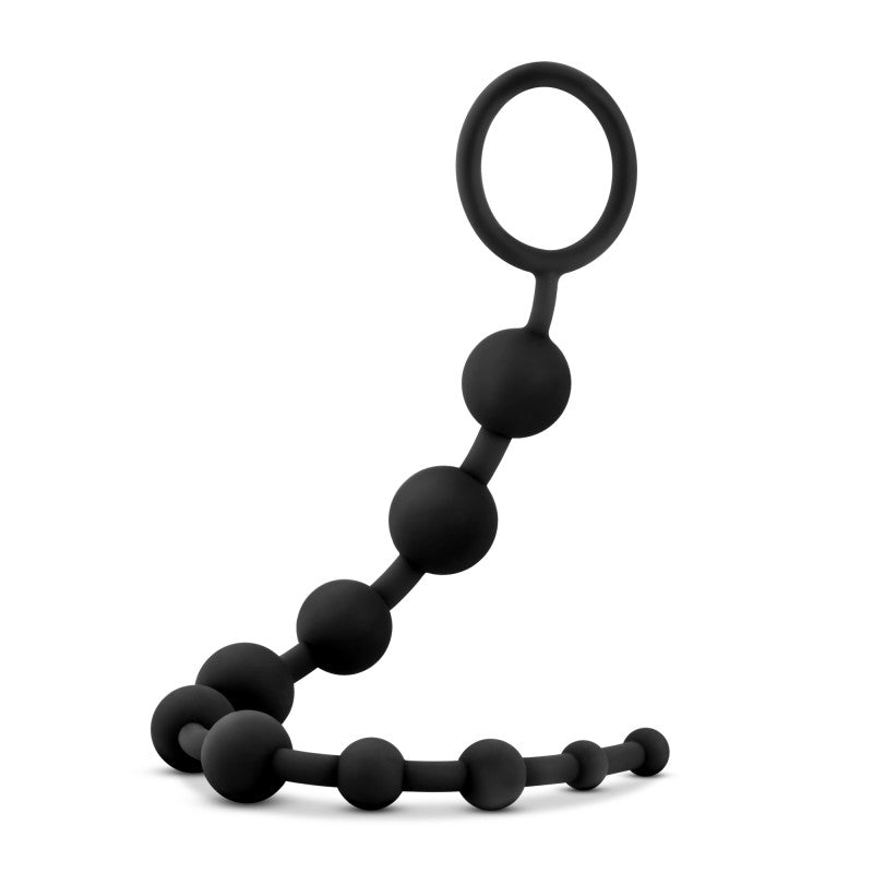Anal Adventures Platinum 10 Anal Beads - Black 31.7 cm Anal Beads