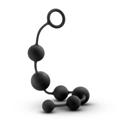 Anal Adventures Platinum Silicone Large Anal Beads - Black Large Anal