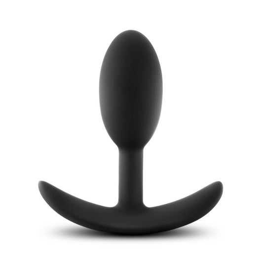 Anal Adventures Platinum Vibra Slim Plug - Black Small Butt Plug