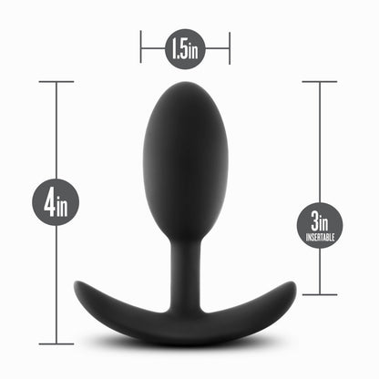 Anal Adventures Platinum Vibra Slim Plug - Black 10.1 cm Butt Plug