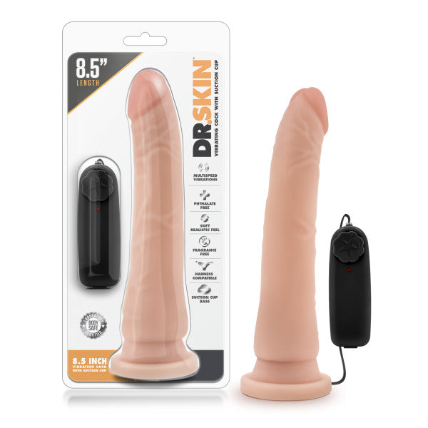 Dr. Skin 8.5'' Vibrating Realistic Cock - Flesh 21.6 cm Vibrating Dong - Image 1
