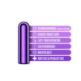 Kool Vibes - Rechargeable Mini Bullet - Grape - Purple 6.4 cm USB Rechargeable Bullet - Image 6