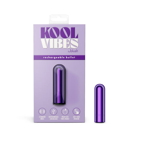 Kool Vibes - Rechargeable Mini Bullet - Grape - Purple 6.4 cm USB Rechargeable Bullet - Image 1