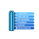 Kool Vibes - Rechargeable Mini Bullet - Blueberry - Blueberry 6.4 cm USB Rechargeable Bullet - Image 6