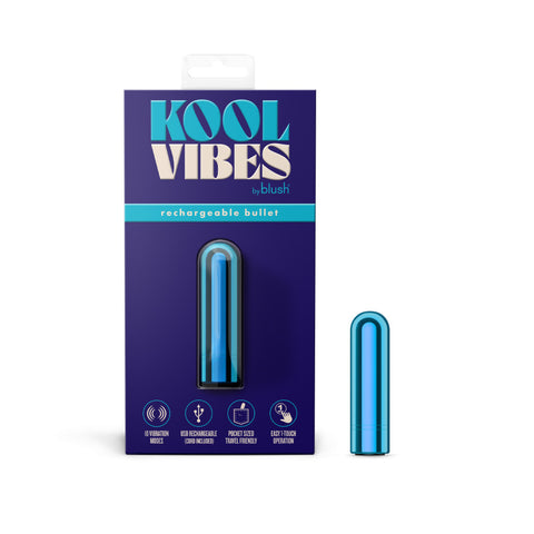 Kool Vibes - Rechargeable Mini Bullet - Blueberry - Blueberry 6.4 cm USB Rechargeable Bullet - Image 1