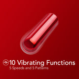 Kool Vibes - Rechargeable Mini Bullet - Cherry - Red 6.4 cm USB Rechargeable Bullet - Image 2