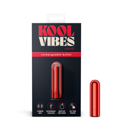 Kool Vibes - Rechargeable Mini Bullet - Cherry - Red 6.4 cm USB Rechargeable Bullet - Image 1