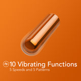 Kool Vibes - Rechargeable Mini Bullet - Tangerine - Orange 6.4 cm USB Rechargeable Bullet - Image 2