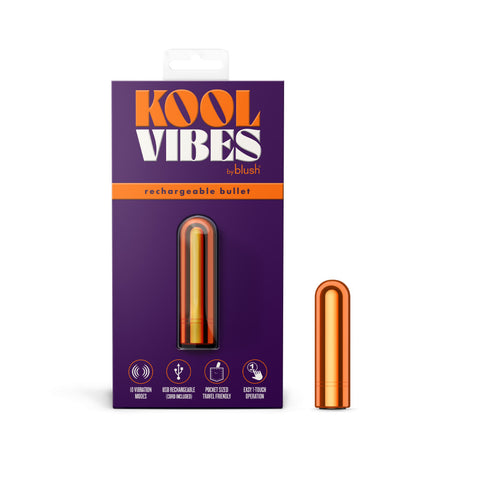 Kool Vibes - Rechargeable Mini Bullet - Tangerine - Orange 6.4 cm USB Rechargeable Bullet - Image 1