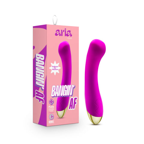 Aria Bangin' AF - Purple 18.4 cm USB Rechargeable Vibrator - Image 1