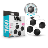Anal Adventures Pleasure Balls - Black - Black 38 cm Anal Balls - Image 1
