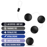 Anal Adventures Pleasure Balls - Black - Black 38 cm Anal Balls - Image 3