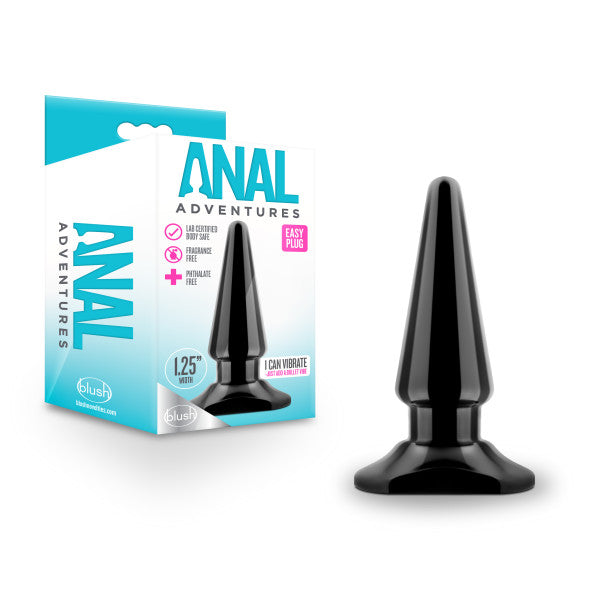 Anal Adventures Easy Plug - Black 10.1 cm (4'') Butt Plug - Image 1