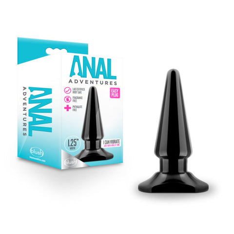 Anal Adventures Easy Plug - Black 10.1 cm (4'') Butt Plug - Image 1
