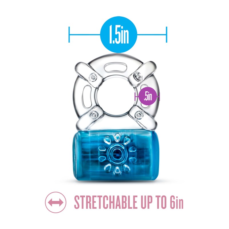 Play With Me Pleaser Rechargeable C-Ring - Blue Rechargeable Cock Ring