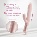 Blush - Fraya - Pink - Pink 24.1 cm USB Rechargeable Thrusting Rabbit Vibrator - Image 4