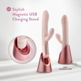 Blush - Fraya - Pink - Pink 24.1 cm USB Rechargeable Thrusting Rabbit Vibrator - Image 6