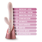 Blush - Fraya - Pink - Pink 24.1 cm USB Rechargeable Thrusting Rabbit Vibrator - Image 7
