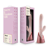 Blush - Fraya - Pink - Pink 24.1 cm USB Rechargeable Thrusting Rabbit Vibrator - Image 1
