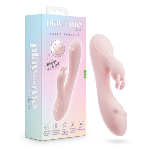 Play With Me - Fairy Flutter - Pink 19.7 cm USB Rechargeable Rabbit Vibrator - Image 1