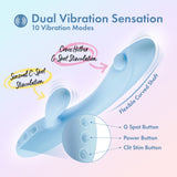 Play With Me - Moondust Magic - Blue 20.3 cm USB Rechargeable Rabbit Vibrator - Image 2