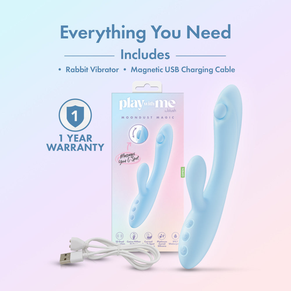 Play With Me - Moondust Magic - Blue 20.3 cm Rabbit Vibrator