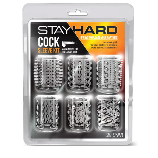 Stay Hard - Cock Sleeve Kit - Clear Penis Sleeves - 6 Pack - Image 1