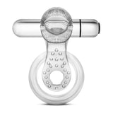 Stay Hard 10-Function Vibrating Tongue Ring - Clear Vibrating Cock & Ball Ring - Image 2