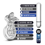 Stay Hard 10-Function Vibrating Tongue Ring - Clear Vibrating Cock & Ball Ring - Image 7