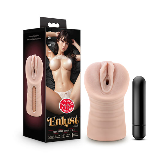 EnLust Ayumi. Studio photo of the flesh stroker on a white background, another angle.