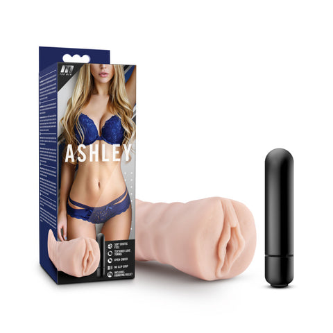 M for Men Ashley - Flesh Vibrating Vagina Stroker - Image 1