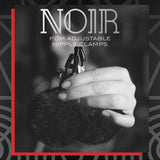Noir Pom Adjustable Nipple Clamps - Black Furry Nipple Clamps - Image 2