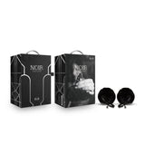 Noir Pom Adjustable Nipple Clamps - Black Furry Nipple Clamps - Image 1
