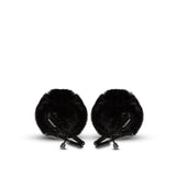 Noir Pom Adjustable Nipple Clamps - Black Furry Nipple Clamps - Image 6