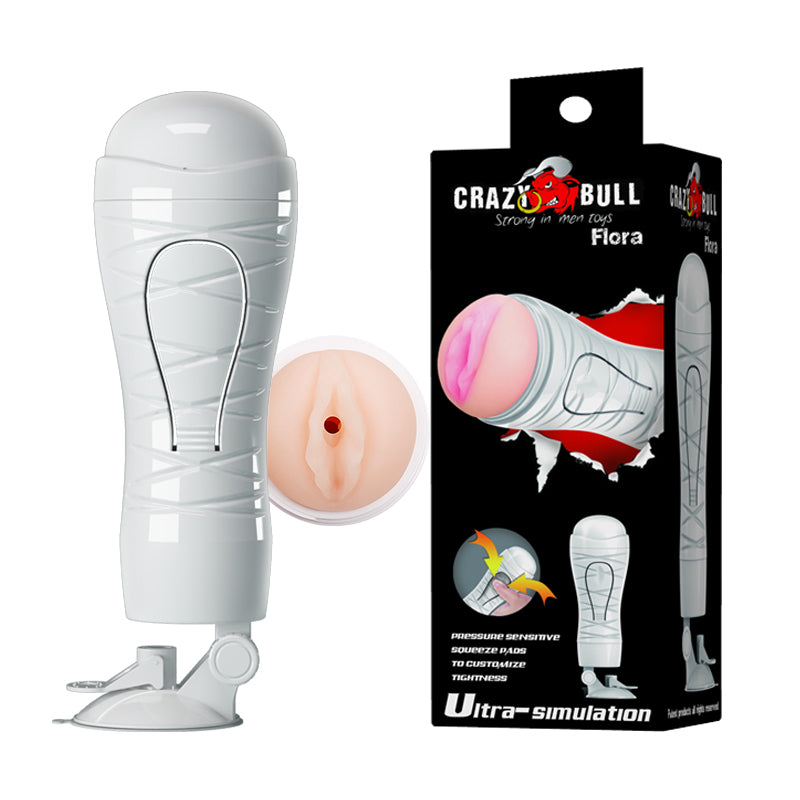 CRAZY BULL Flora Stroker - Flesh Squeezable Vagina Stroker
