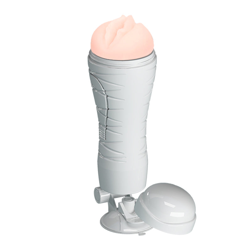 CRAZY BULL FLORA Vibrating Stroker - Flesh Vibrating Squeezeable
