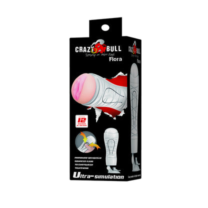 CRAZY BULL FLORA Vibrating Stroker - Flesh Vibrating Squeezeable