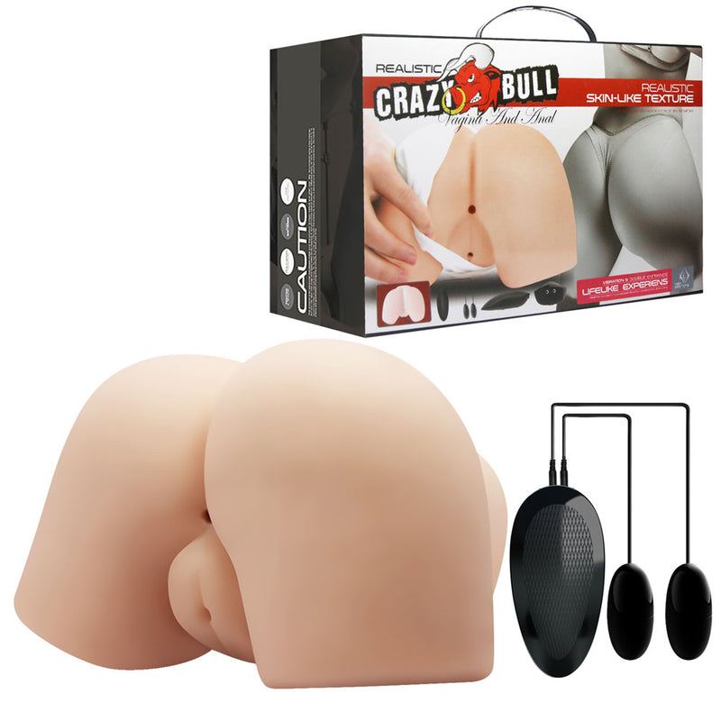 CRAZY BULL Vibrating Doggy Torso - Flesh Vibrating Doggy Style Torso Masturbator