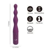 Maia DANI - Purple 17.8 cm USB Rechargeable Beaded Vibrator - Image 2