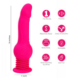 Maia TEGAN - Pink 23.6 cm USB Rechargeable Jumping Vibrating Dong with Remote - Image 3