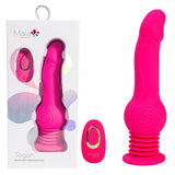 Maia TEGAN - Pink 23.6 cm USB Rechargeable Jumping Vibrating Dong with Remote - Image 1