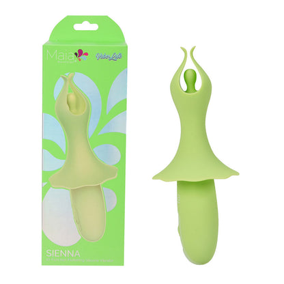 Maia SIENNA 15.2 cm USB Rechargeable Fluttering Bullet - Green