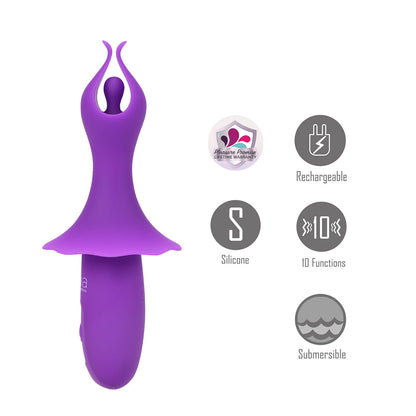 Maia SIENNA 15.2 cm USB Rechargeable Fluttering Bullet